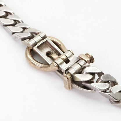Hermes Bookle Serie Necklace Pendant Choker 750 925 Silver Antique