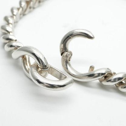 Hermes Torsade Necklace Pendant Choker Sv800 Silver 60's Antique Rope