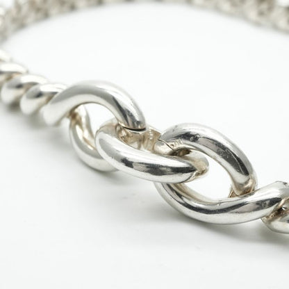Hermes Torsade Necklace Pendant Choker Sv800 Silver 60's Antique Rope