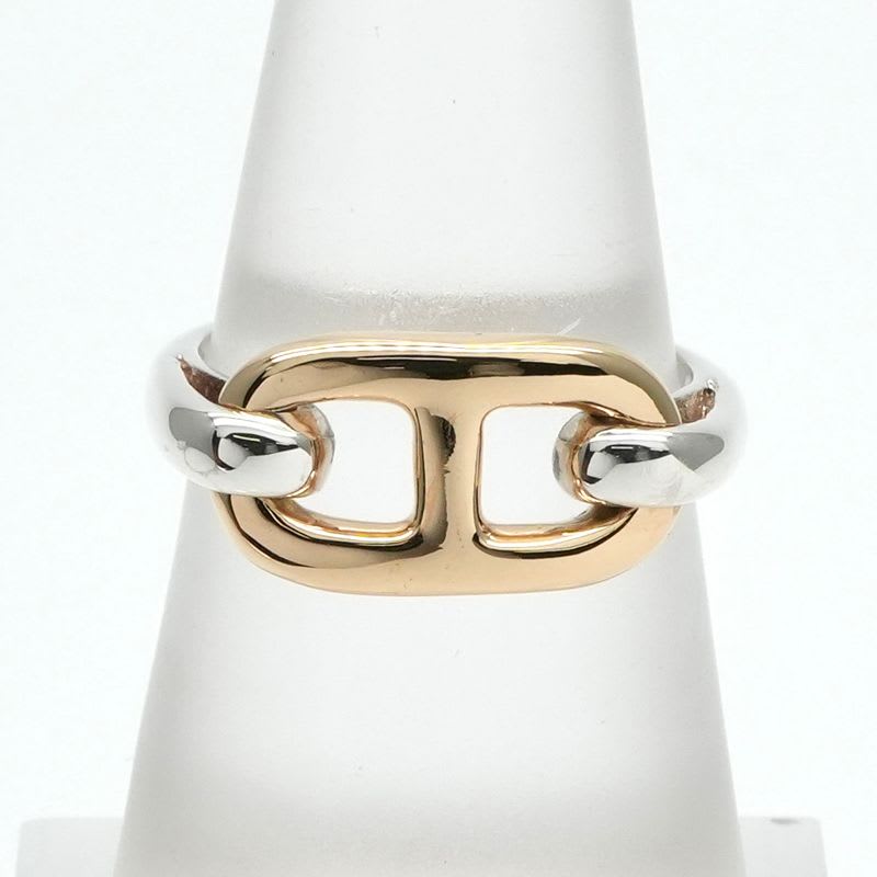Hermes Chaine D'ancre Ring 750 925 Gold Combination Vintage 18K