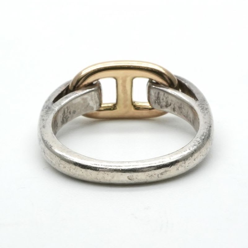 Hermes Chaine D'ancre Ring 750 925 Silver Gold Enchene