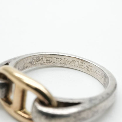 Hermes Chaine D'ancre Ring 750 925 Silver Gold Enchene