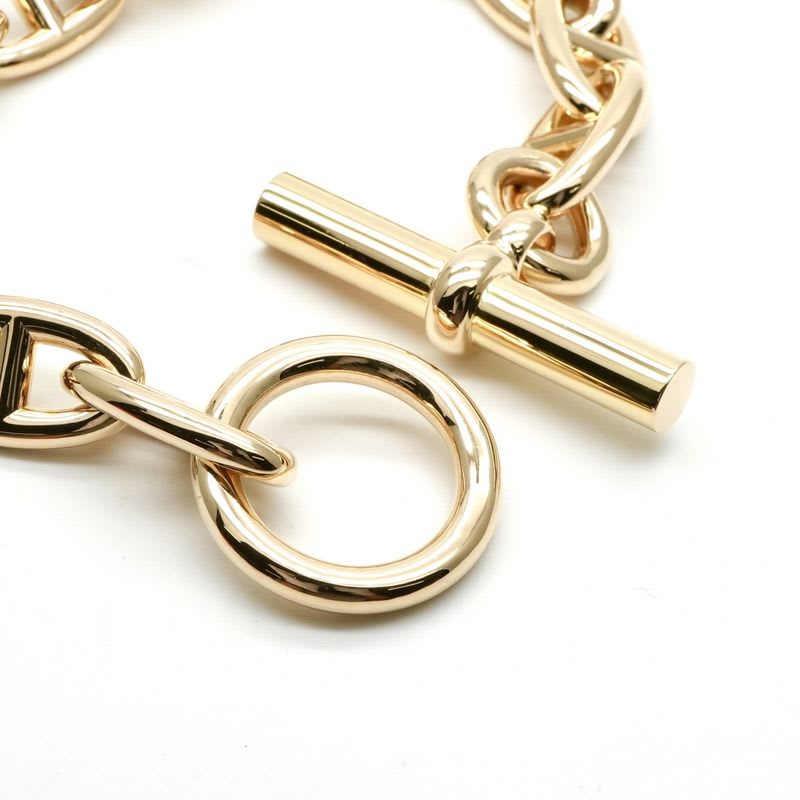 Hermes Chaine D'ancre Bracelet Bangle Cuff 750 Gold YG 18K Yellow