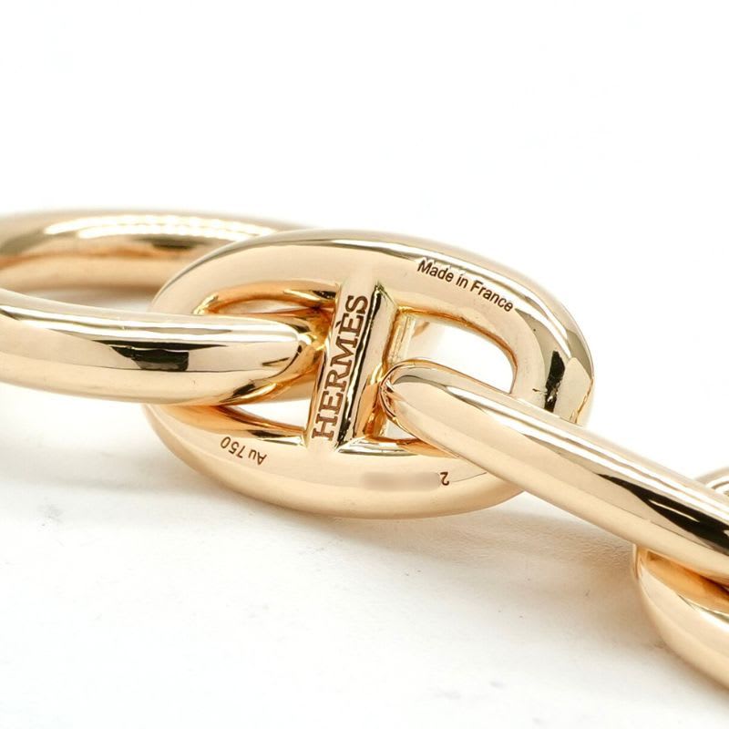 Hermes Chaine D'ancre Bracelet Bangle Cuff 750 Gold YG 18K Yellow