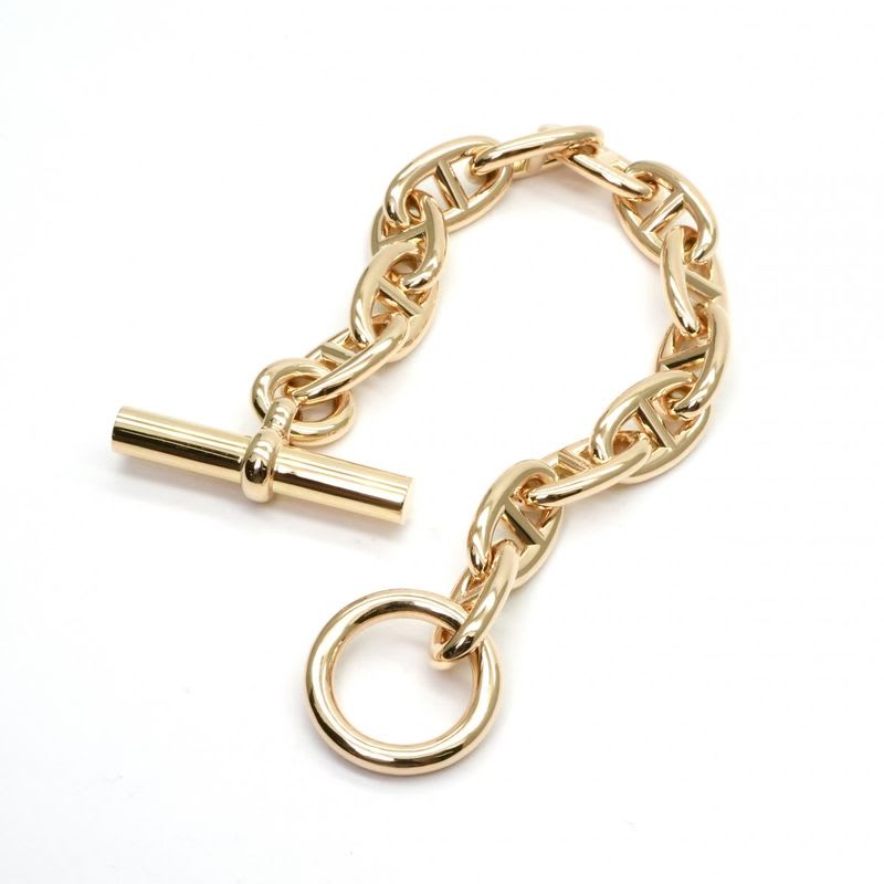Hermes Chaine D'ancre Bracelet Bangle Cuff 750 Gold YG 18K Yellow