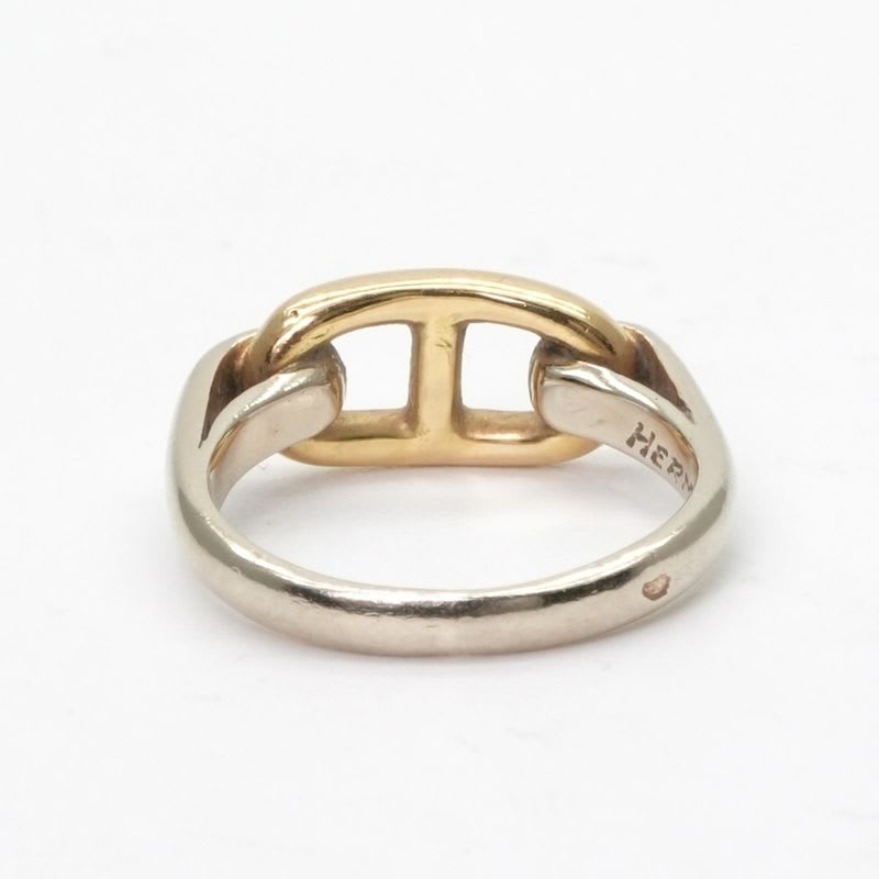 Hermes Chaine D'ancre Ring 750 925 Silver