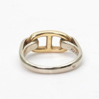 Hermes Chaine D'ancre Ring 750 925 Silver