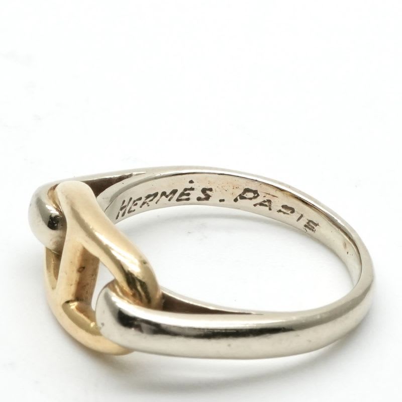 Hermes Chaine D'ancre Ring 750 925 Silver
