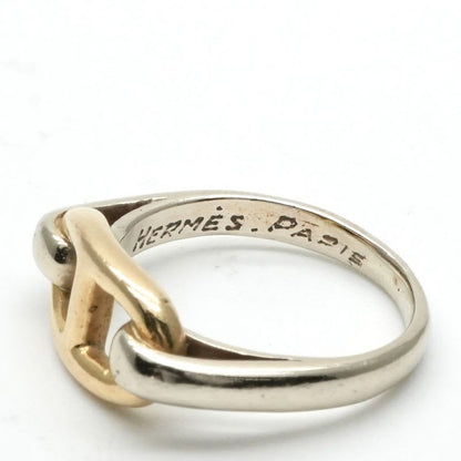 Hermes Chaine D'ancre Ring 750 925 Silver
