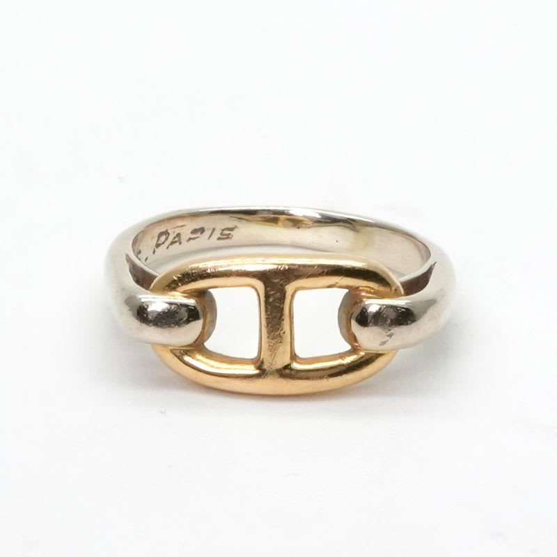 Hermes Chaine D'ancre Ring 750 925 Silver