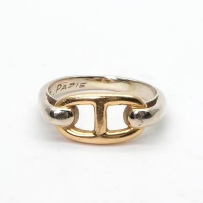 Hermes Chaine D'ancre Ring 750 925 Silver