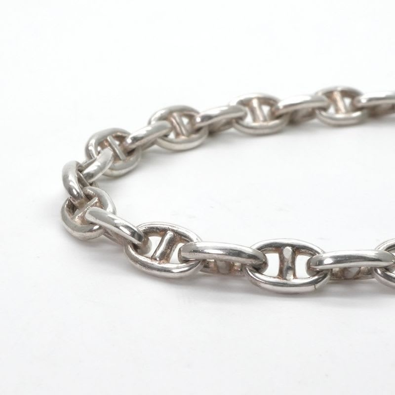 Hermes Chaine D'ancre Bracelet Bangle Cuff 925 Silver Vintage Antique