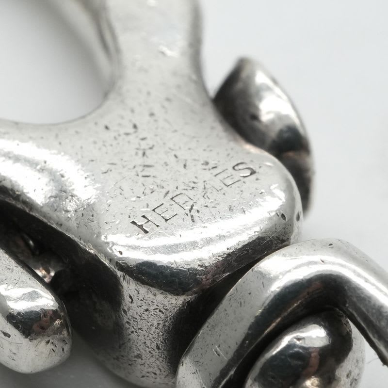 Hermes Chaine D'ancre Key Case Accessory Silver Ring Antique Vintage