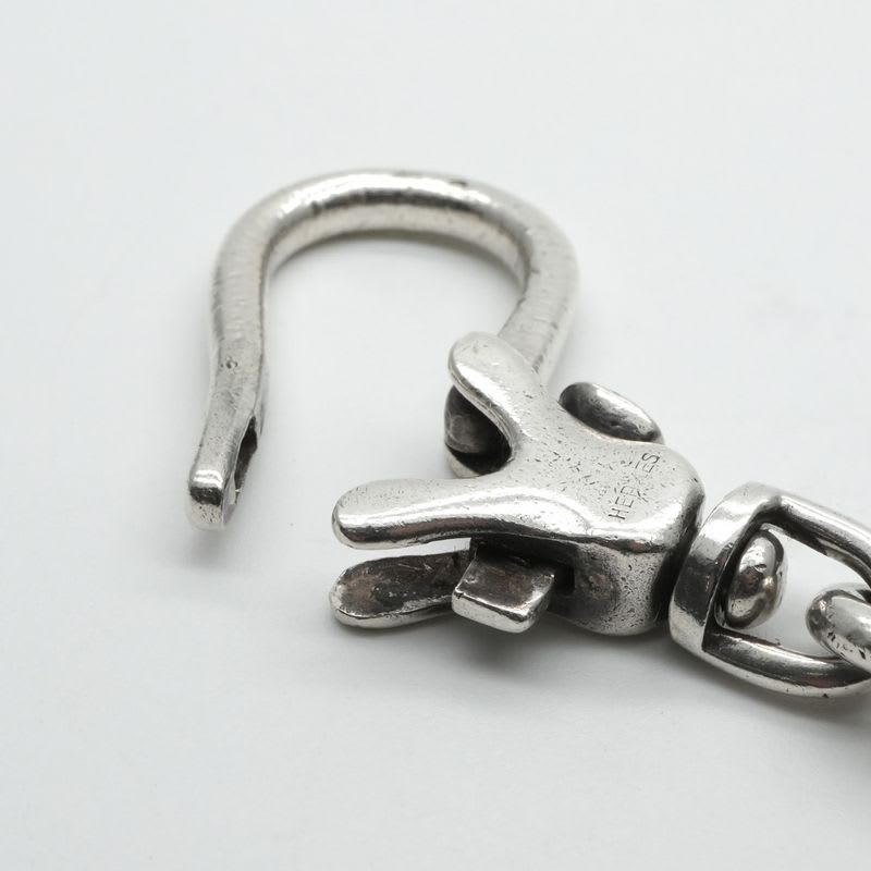 Hermes Chaine D'ancre Key Case Accessory Silver Ring Antique Vintage