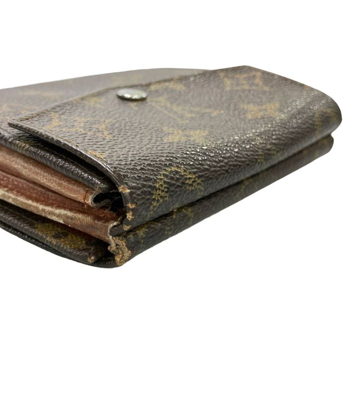 Louis Vuitton Double Hook Bifold Wallet Monogram Portomone Bier M61660 Women's