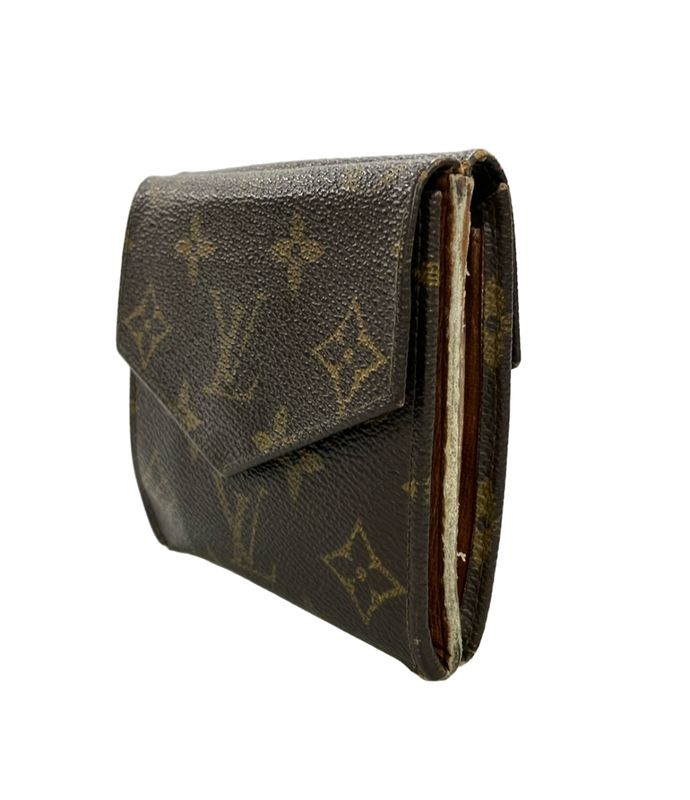 Louis Vuitton Double Hook Bifold Wallet Monogram Portomone Bier M61660 Women's