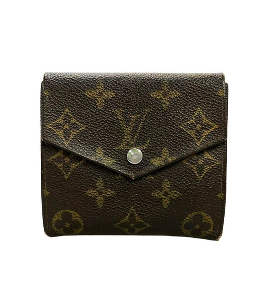 Louis Vuitton Double Hook Bifold Wallet Monogram Portomone Bier M61660 Women's