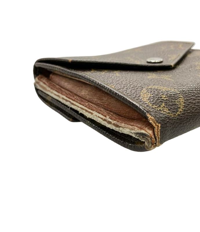 Louis Vuitton Double Hook Bifold Wallet Monogram Portomone Bier M61660 Women's