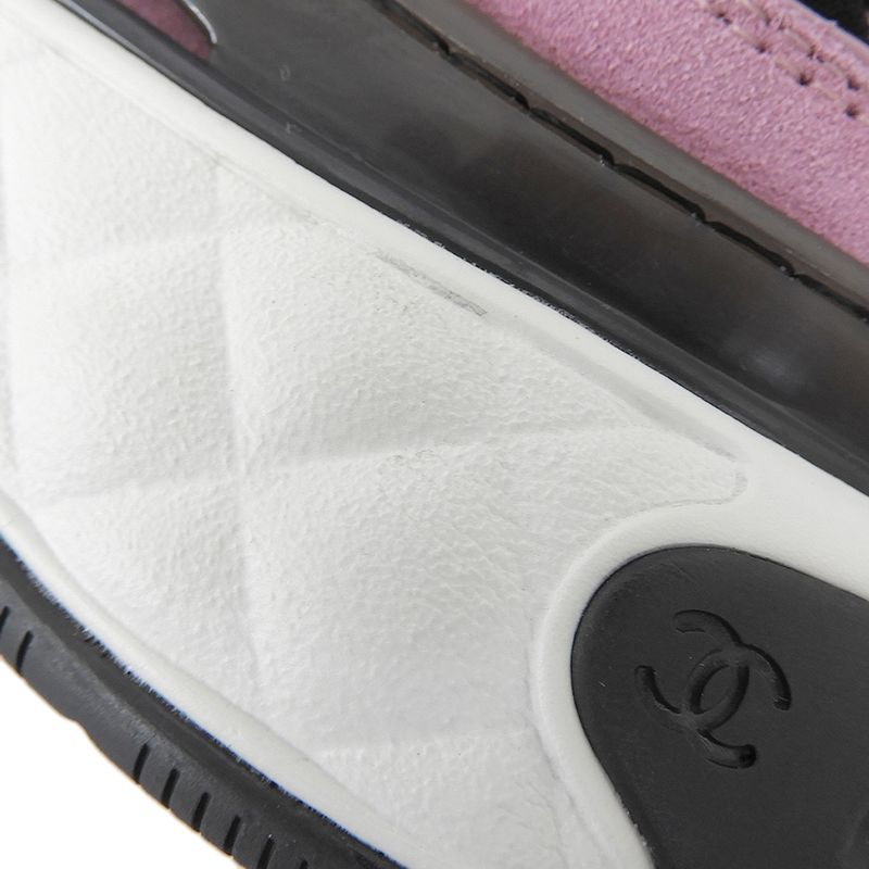Like CHANEL here mark sneakers shoes ladies suede pink 36 G45331 36