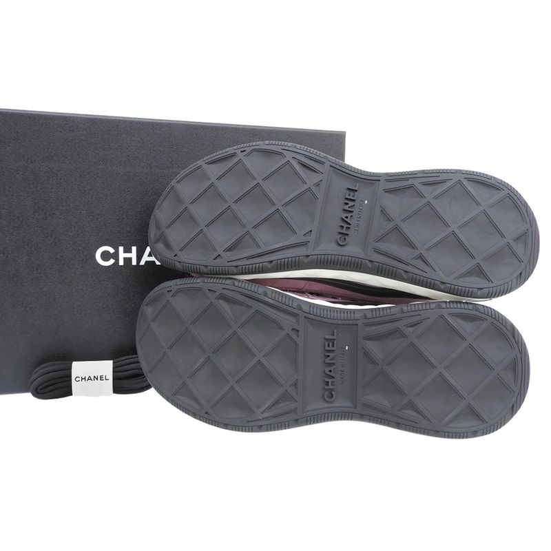 Like CHANEL here mark sneakers shoes ladies suede pink 36 G45331 36