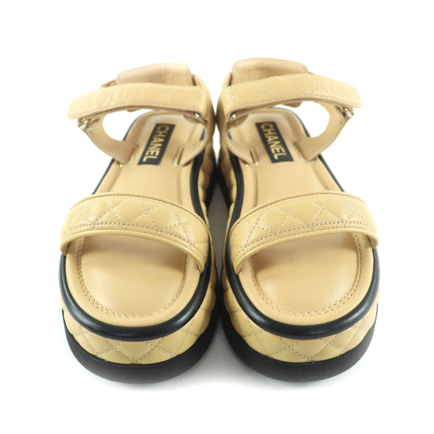 Unused Itemchanel 22a G39143 with Here Mark Hardware Matelasse Velcro Leather