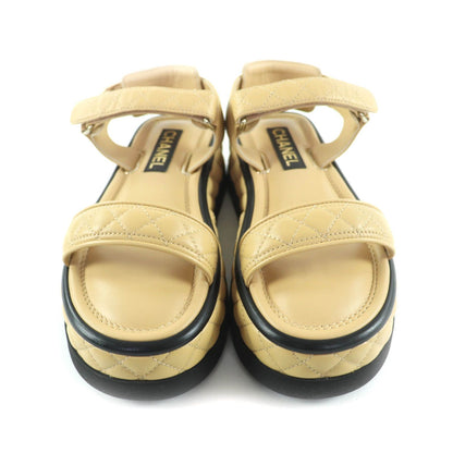 Unused Itemchanel 22a G39143 with Here Mark Hardware Matelasse Velcro Leather