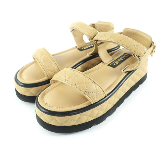 Unused Itemchanel 22a G39143 with Here Mark Hardware Matelasse Velcro Leather