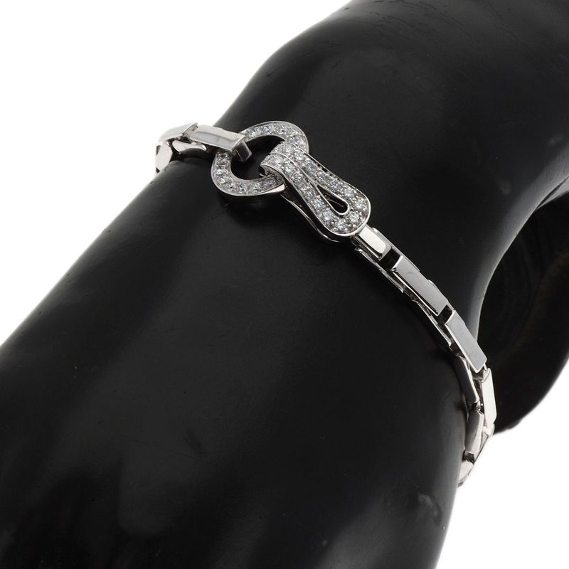 Cartier Agraph Diamond Bracelet 18k White Gold Ladies