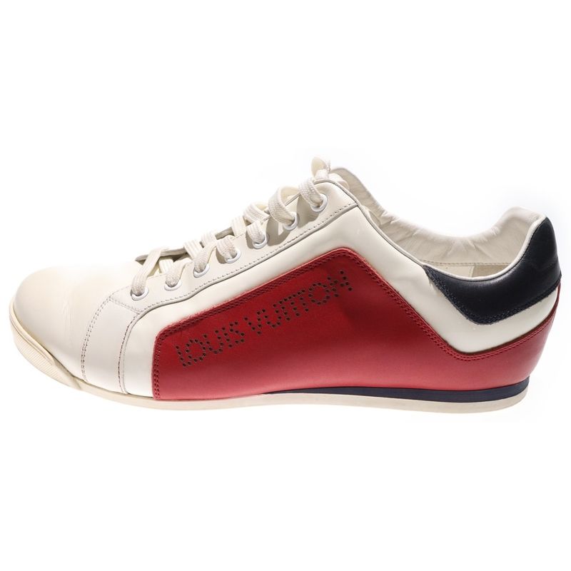Louis Vuitton Punching Logo Patent Combination Leather Lace-Up Low Cut Shoes