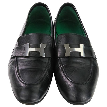 HERMES Moccasin Paris Constance Leather Loafers Shoes Size 35.5 Approx 22.5cm