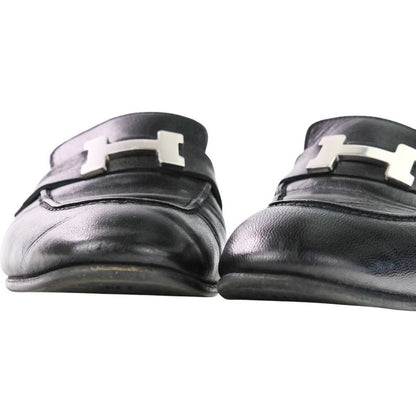 HERMES Moccasin Paris Constance Leather Loafers Shoes Size 35.5 Approx 22.5cm