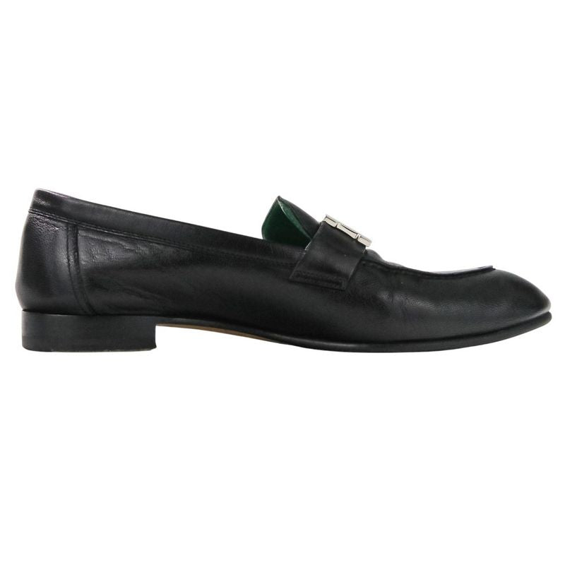 HERMES Moccasin Paris Constance Leather Loafers Shoes Size 35.5 Approx 22.5cm