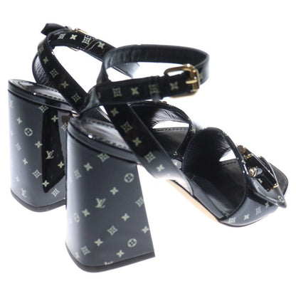 Louis Vuitton Shake Line LV Logo Plate Monogram Patent Leather Heel Strap