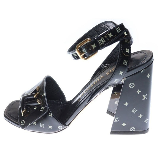 Louis Vuitton Shake Line LV Logo Plate Monogram Patent Leather Heel Strap