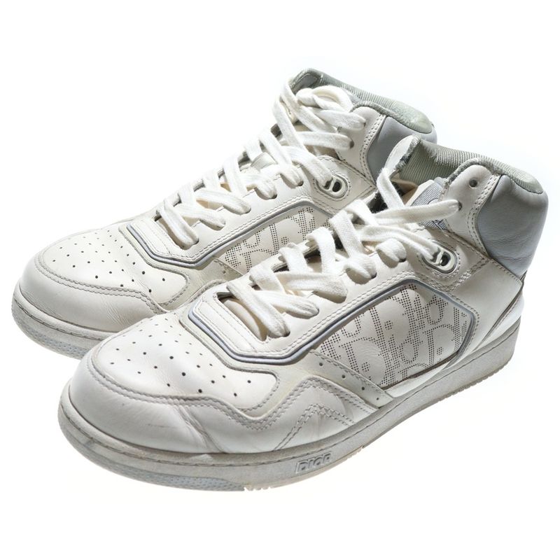 Dior Oblique High Cut Sneakers Shoes White Dc0421