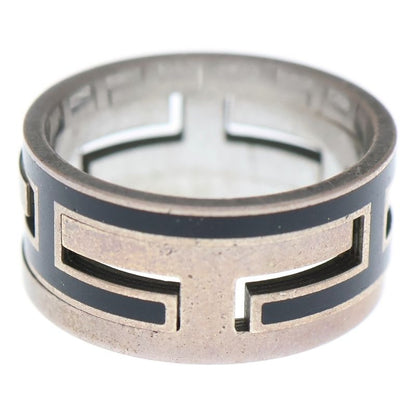 Hermes Move Ash Ring Silver X Black Ag925 #56 8.0g