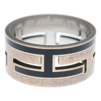Hermes Move Ash Ring Silver X Black Ag925 #56 8.0g
