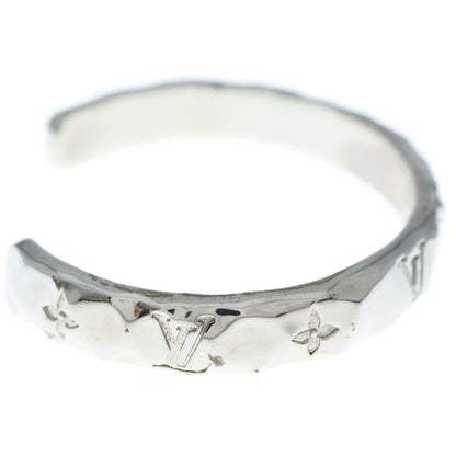 Louis Vuitton Cuff Monogram Curved Bangle Bracelet Silver M00332