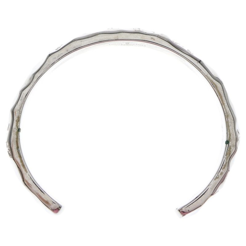 Louis Vuitton Cuff Monogram Curved Bangle Bracelet Silver M00332