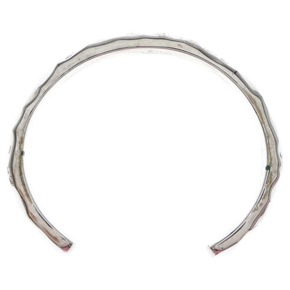 Louis Vuitton Cuff Monogram Curved Bangle Bracelet Silver M00332