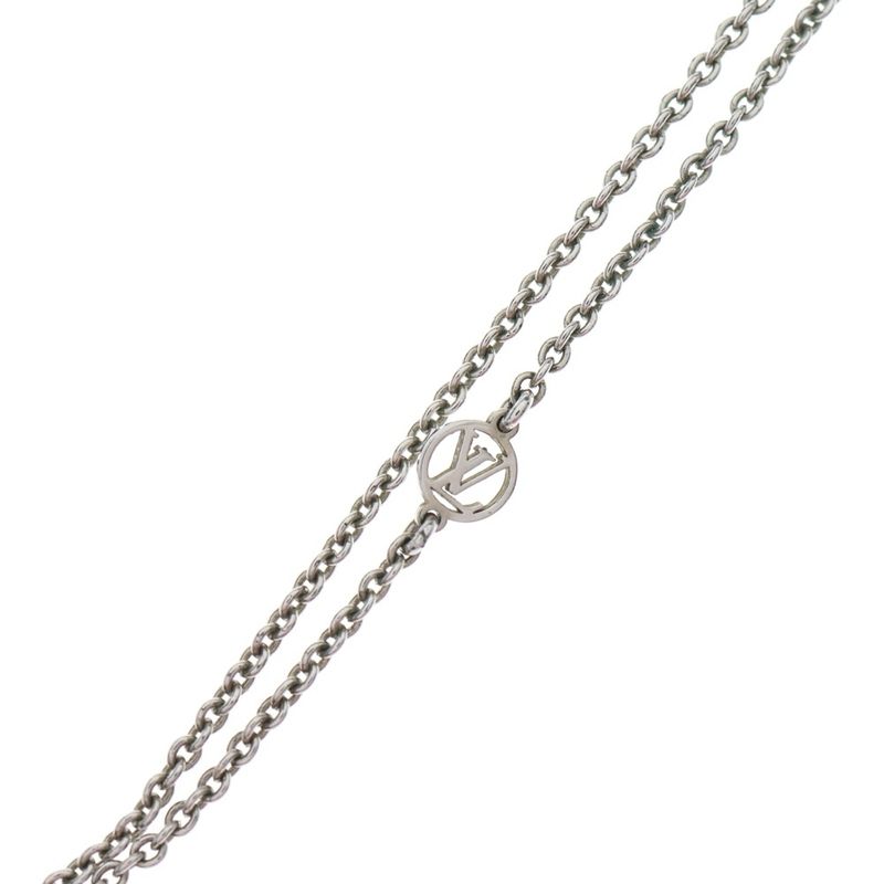 Louis Vuitton Essential V Necklace Pendant Chain Silver M63197