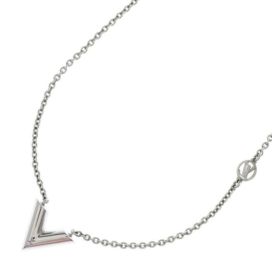Louis Vuitton Essential V Necklace Pendant Chain Silver M63197