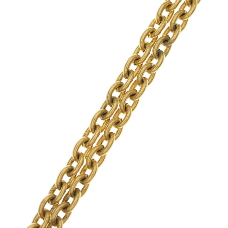 Chanel Cocomark Diamond Necklace Pendant Chain Gold
