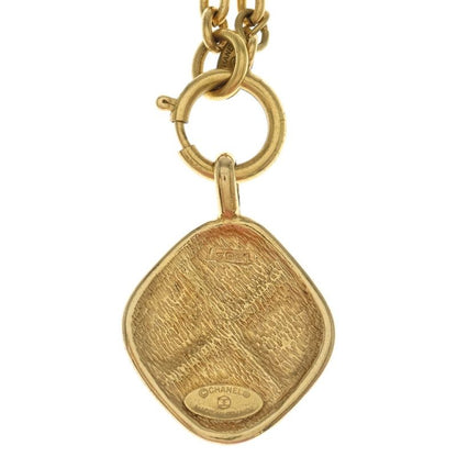 Chanel Cocomark Diamond Necklace Pendant Chain Gold