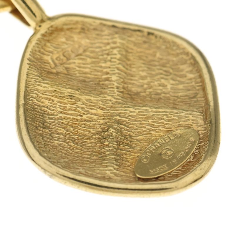 Chanel Cocomark Diamond Necklace Pendant Chain Gold