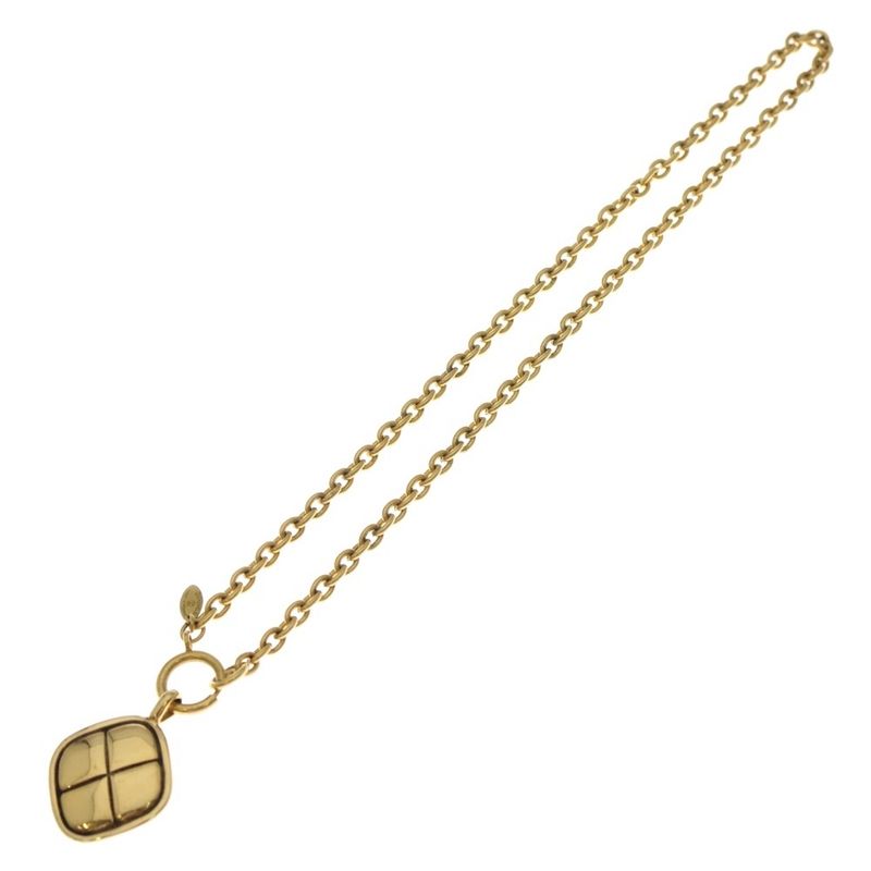 Chanel Cocomark Diamond Necklace Pendant Chain Gold