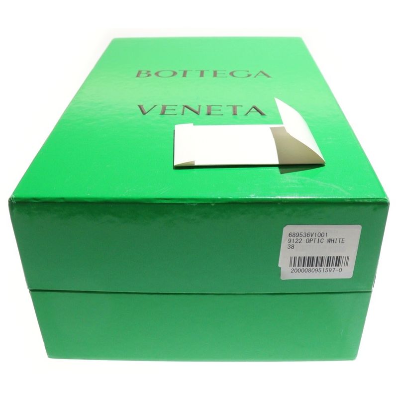 Bottega Veneta Square Toe Stretch Wedge Sandals White Women's