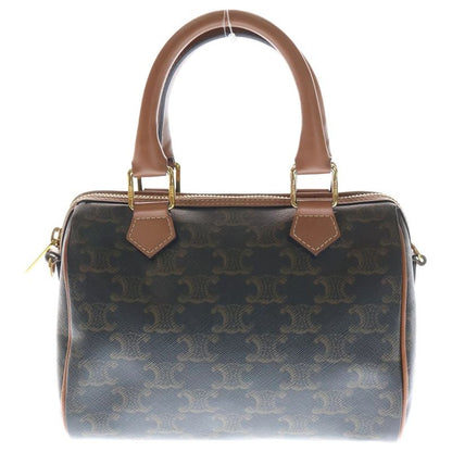 Celine Triomphe PVC Leather 2way Small Hand Shoulder Boston Bag Gold Hardware