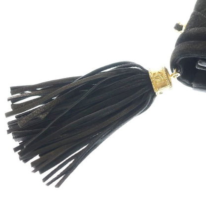 Chanel Matelasse Coco Mark Suede Leather Tassel Chain Shoulder Bag Gold