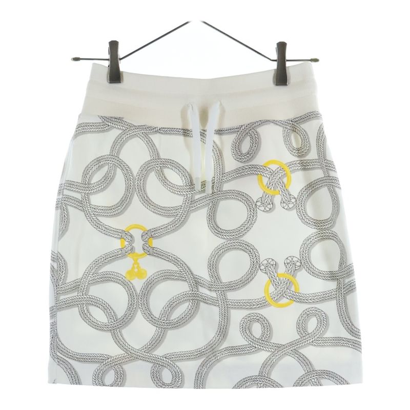Hermes 25aw Palfrowa Remix All-Over Print Sweatshirt Mini Skirt White Women's